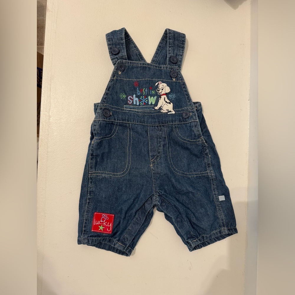 Vintage 101 Dalmatians Baby Overalls Denim Y2K 0-3 Months Disney